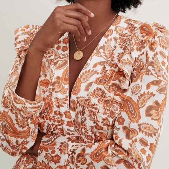 MAJE Printed Cotton Dress Size 40 - Picture 3 of 7